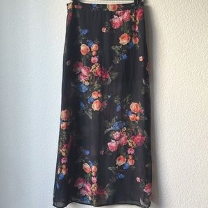 Floral Sheer Maxi Skirt